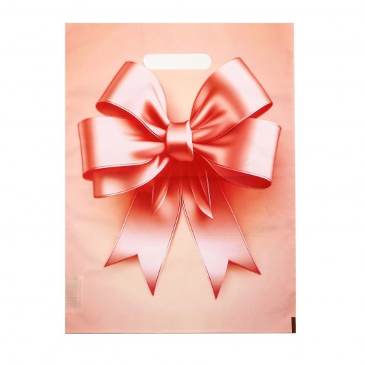 Пакет с принтом в виде банта с вырубной ручкой (30х40 см) - Сима-Ленд - купить с доставкой в Камышине