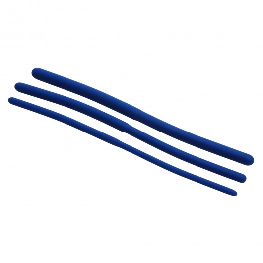 Набор из 3 синих силиконовых уретральных расширителей Invasion Silicone Urethral Sound Trainer Set - XR Brands - купить с доставкой в Камышине
