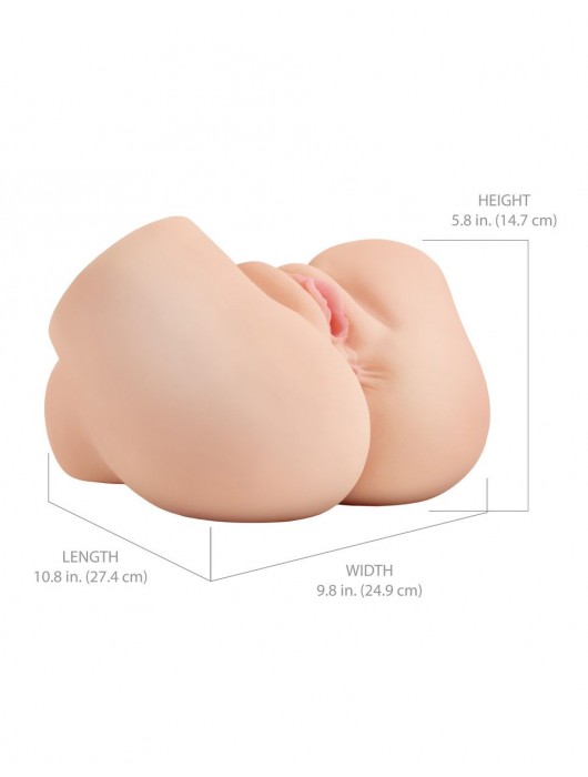 Телесный мастурбатор-полуторс с вибрацией и эффектом всасывания Back That Ass Up - Pipedream - в Камышине купить с доставкой