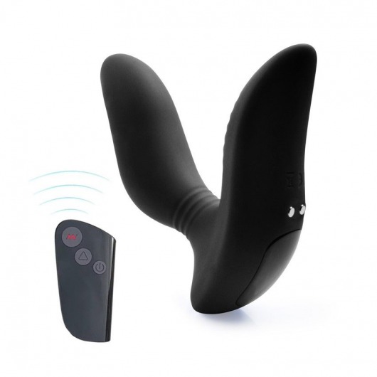 Черный вибромассажер простаты 3,5’’ Remote Control Curve P-spot Massager - 12 см. - Erokay - в Камышине купить с доставкой