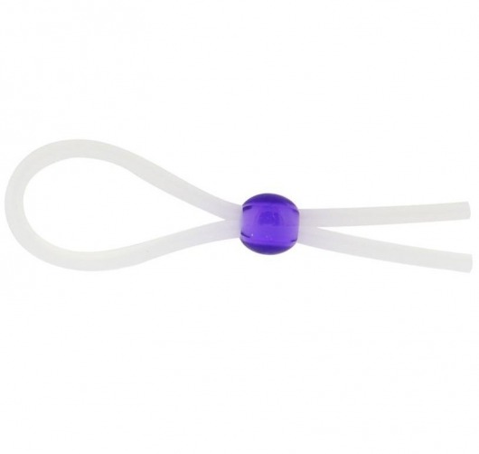 Прозрачное лассо с фиолетовой бусиной SILICONE COCK RING WITH BEAD LAVENDER - NMC - в Камышине купить с доставкой