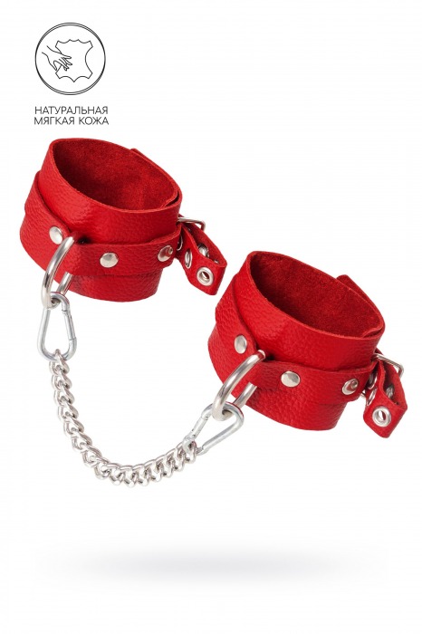 Красные мягкие кожаные оковы с люверсами - Pecado - купить с доставкой в Камышине