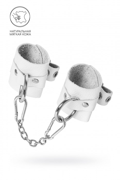 Белые мягкие кожаные наручники с люверсами - Pecado - купить с доставкой в Камышине