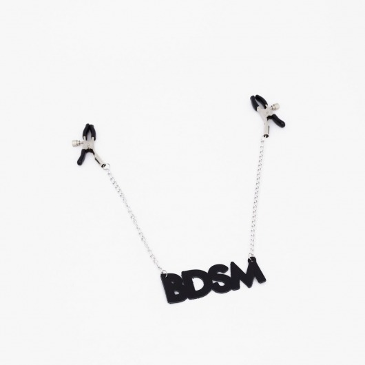 Зажимы на соски с кожаной подвеской BDSM - Crazy Handmade - купить с доставкой в Камышине