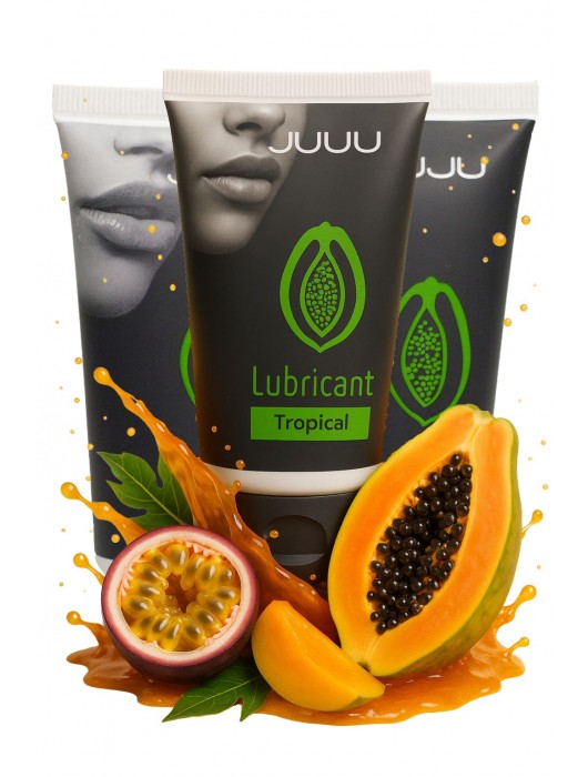 Набор из 3 съедобных лубрикантов JUJU со вкусом тропических фруктов - JuJu - купить с доставкой в Камышине