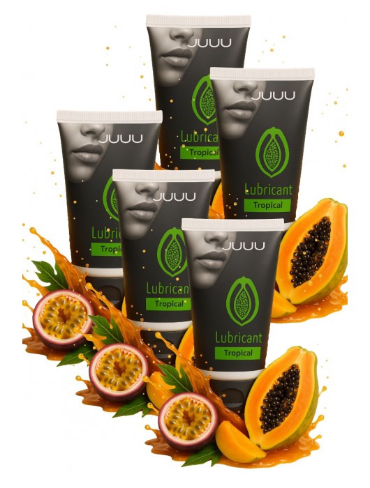 Набор из 5 съедобных лубрикантов JUJU со вкусом тропических фруктов - JuJu - купить с доставкой в Камышине