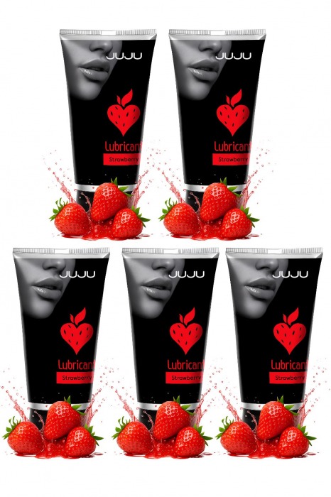 Набор из 5 съедобных лубрикантов JUJU со вкусом клубники - JuJu - купить с доставкой в Камышине