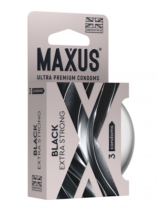 Черные утолщенные презервативы MAXUS Extra Strong с железным кейсом - 3 шт. - Maxus - купить с доставкой в Камышине
