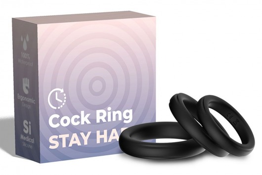 Набор из 3 черных эрекционных колец Stay Hard - Boys of Toys - в Камышине купить с доставкой