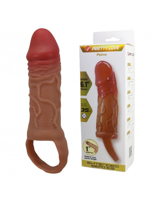 Реалистичная насадка на член Peirre - 15,5 см. - Baile - в Камышине купить с доставкой