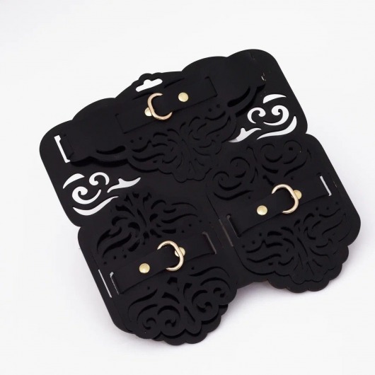 Фигурный набор для БДСМ-игр с узорами и золотистой фурнитурой - Crazy Handmade - купить с доставкой в Камышине