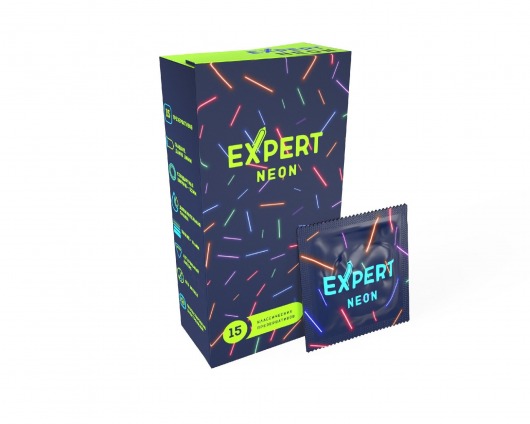 Светящиеся в темноте презервативы Expert Neon - 15 шт. - Expert - купить с доставкой в Камышине