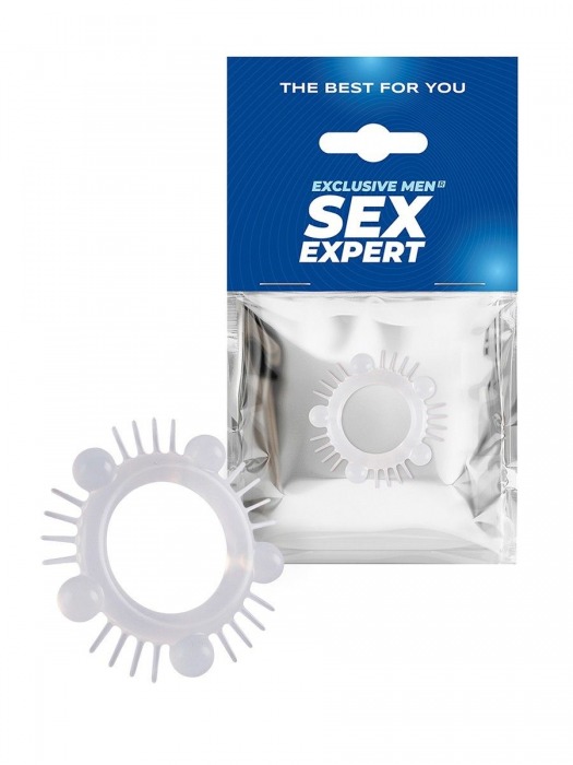 Эластичное эрекционное кольцо с шишечками и шипами - Sex Expert - в Камышине купить с доставкой