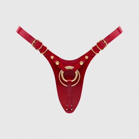 Красный пояс для фиксации насадок Strap-On-Me Leatherette Harness Fabulous - Strap-on-me - купить с доставкой в Камышине