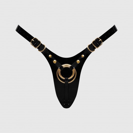 Черный пояс для фиксации насадок Strap-On-Me Leatherette Harness Fabulous - Strap-on-me - купить с доставкой в Камышине