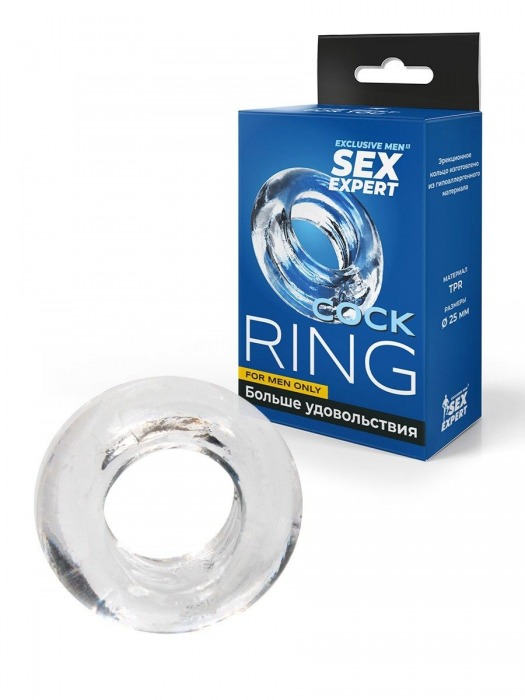 Прозрачное эрекционное кольцо-бублик - Sex Expert - в Камышине купить с доставкой