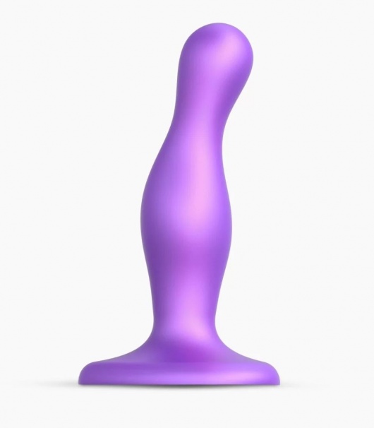 Фиолетовая насадка Strap-On-Me Dildo Plug Curvy size S - Strap-on-me - купить с доставкой в Камышине