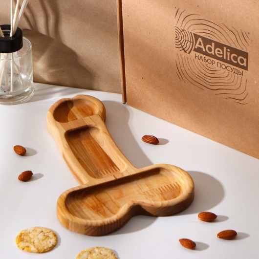 Деревянное блюдо для подачи в форме члена (25 х 16,5 х 1,7 см) - Сима-Ленд - купить с доставкой в Камышине