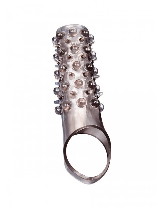 Дымчатая насадка на пенис с шипами и выпуклостями - 12 см. - Sex Expert - в Камышине купить с доставкой