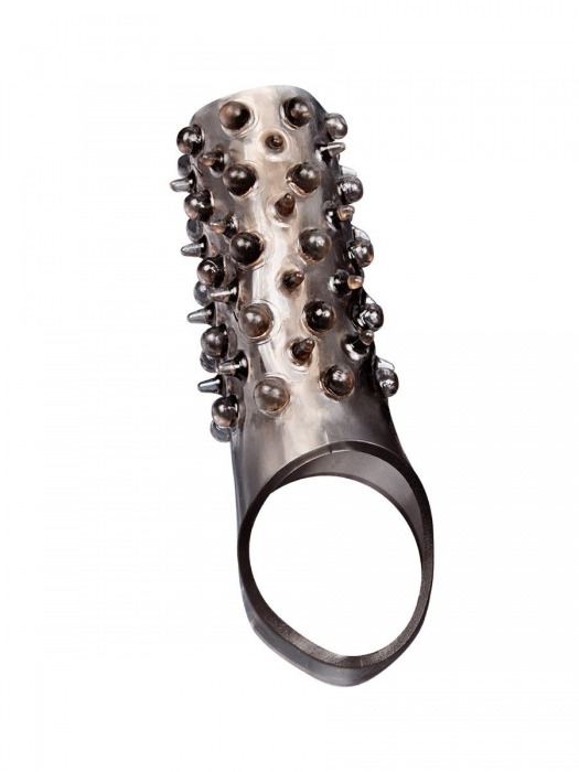 Дымчатая насадка на пенис с шипами и выпуклостями - 12,5 см. - Sex Expert - в Камышине купить с доставкой