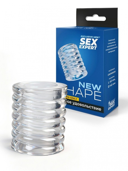 Прозрачная сквозная насадка на пенис с ребрышками - Sex Expert - в Камышине купить с доставкой