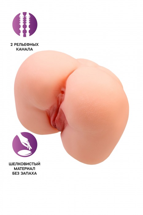 Реалистичный мастурбатор-попка с 2 любовными входами - No Name - в Камышине купить с доставкой