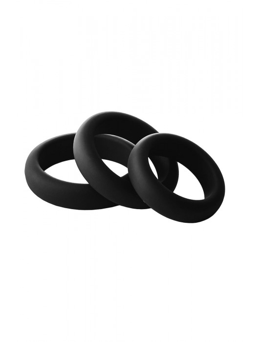 Набор из 3 черных эрекционных колец Smooth Silicone Cockring Pack - Dream Toys - в Камышине купить с доставкой