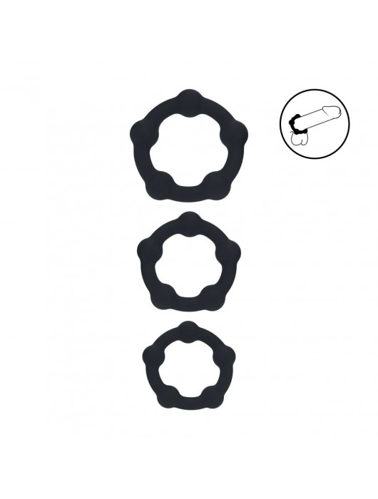 Набор из 3 эрекционных колец Beaded Silicone Cockring Set - Shots Media BV - в Камышине купить с доставкой