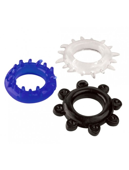 Набор из 3 эрекционных колец разного цвета и рельефа - Boys of Toys - в Камышине купить с доставкой