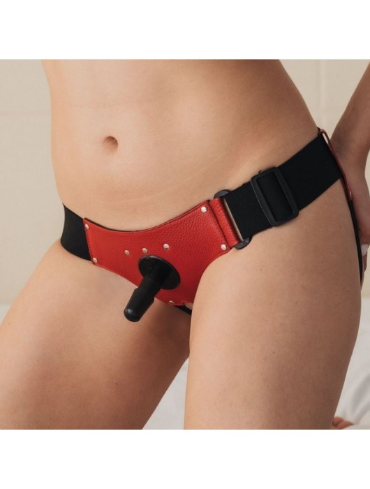 Красные трусики со штырьком для насадки - БДСМ Арсенал - купить с доставкой в Камышине