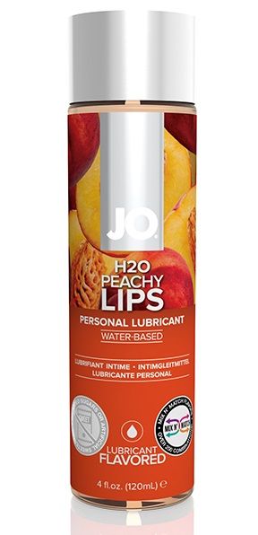 Лубрикант на водной основе с ароматом персика JO Flavored Peachy Lips - 120 мл. - System JO - купить с доставкой в Камышине