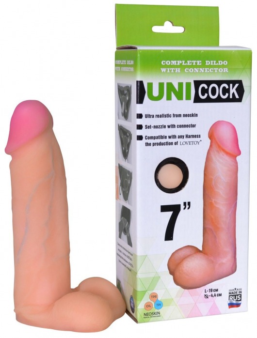Фаллическая насадка Харнесс UNICOCK 7  - 19 см. - LOVETOY (А-Полимер) - купить с доставкой в Камышине