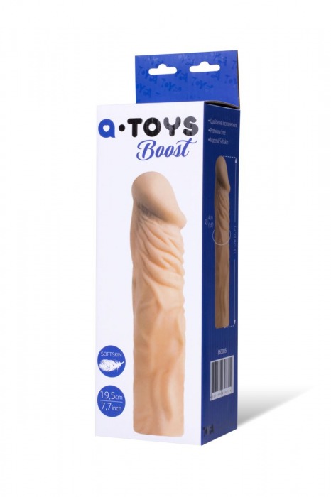 Насадка с ярко выраженной головкой и рельефным стволом - 19 см. - A-toys - в Камышине купить с доставкой