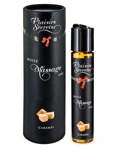 Массажное масло с ароматом карамели Huile de Massage Gourmande Caramel - 59 мл. - Plaisir Secret - купить с доставкой в Камышине