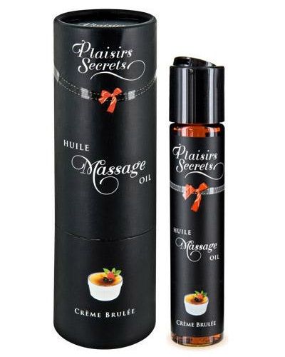 Массажное масло с ароматом крем брюле Huile de Massage Gourmande Creme Brulée - 59 мл. - Plaisir Secret - купить с доставкой в Камышине