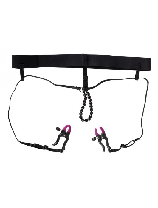 Трусики с зажимами для половых губ и бусинками для массажа промежности - Orion - купить с доставкой в Камышине