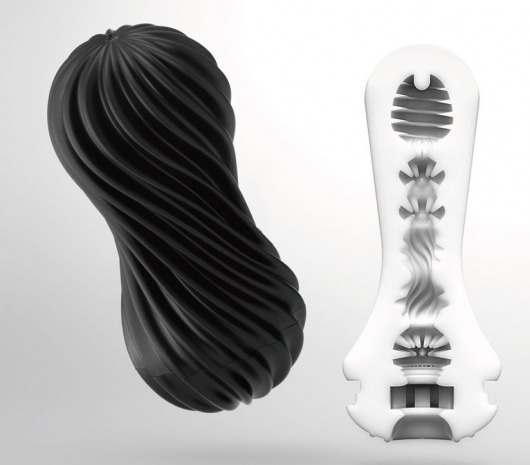 Мастурбатор FLEX Rocky Black с плотным рельефом - Tenga - в Камышине купить с доставкой
