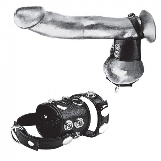 Утяжка на пенис и мошонку Cock Ring With 1.5  Ball Stretcher And Optional Weight Ring - BlueLine - купить с доставкой в Камышине