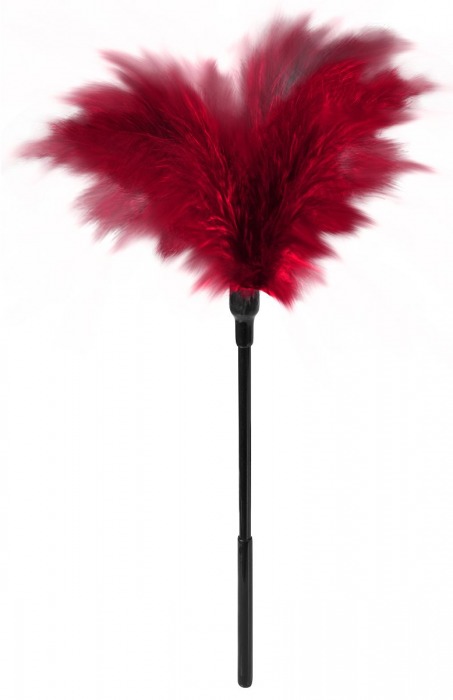 Пластиковая метелочка с красными пёрышками Small Feather Tickler - 32 см. - Blush Novelties - купить с доставкой в Камышине