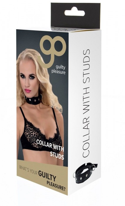 Полиуретановый ошейник с пуклями и D-кольцами Collar with Studs - Blush Novelties - купить с доставкой в Камышине