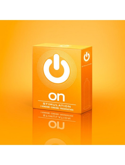 Презервативы ON) Stimulation с точками - 3 шт. - ON) - купить с доставкой в Камышине