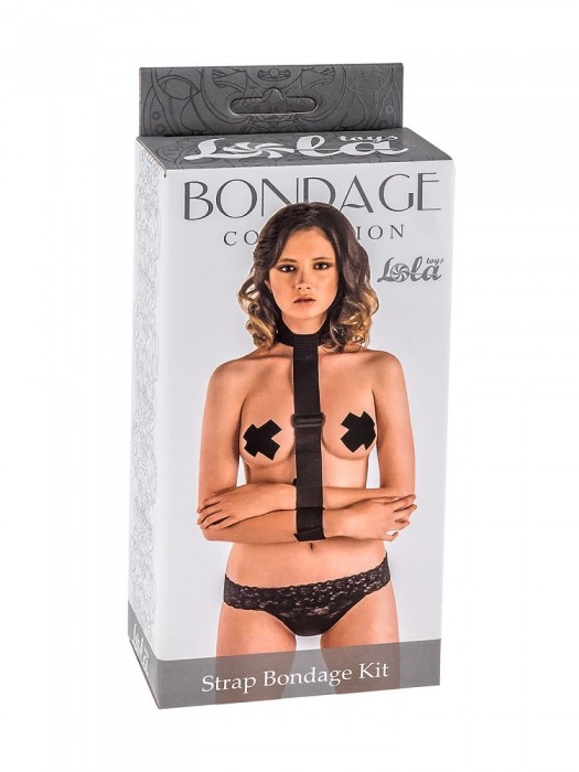 Ошейник с длинной лентой и наручниками Strap Bondage Kit Plus Size - Lola Games - купить с доставкой в Камышине