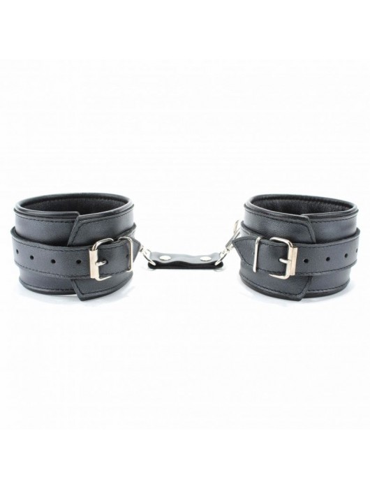 Наручники из гладкой кожи - БДСМ Арсенал - купить с доставкой в Камышине