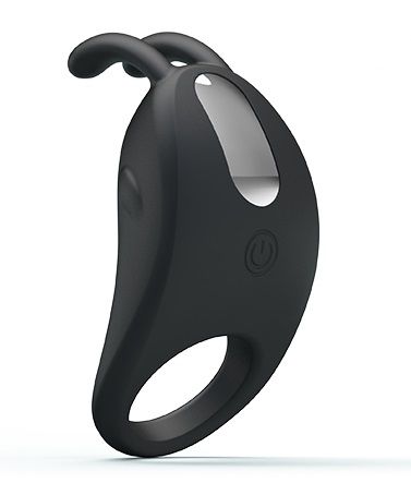 Чёрное эрекционное кольцо с вибрацией Rabbit Vibrator - Baile - в Камышине купить с доставкой