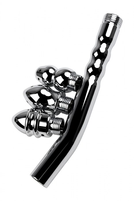 Металлический анальный душ с тремя насадками - ToyFa - купить с доставкой в Камышине