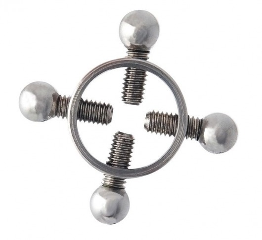 Серебристые зажимы для сосков на винтах - ToyFa - купить с доставкой в Камышине