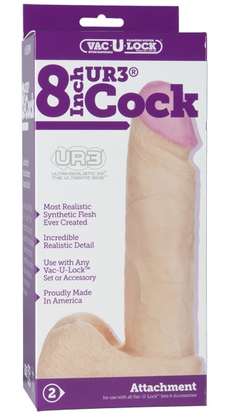 Ультрареалистичная насадка для трусиков Vac-U-Lock 8  ULTRASKYN Cock - 20,57 см. - Doc Johnson - купить с доставкой в Камышине