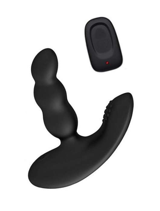 Черный силиконовый стимулятор простаты Levett Nitoc с пультом ДУ - Levett - в Камышине купить с доставкой