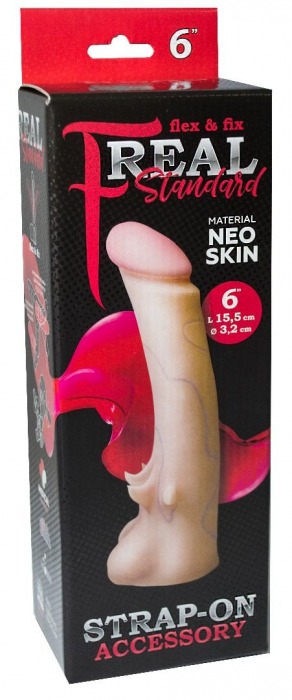 Телесная насадка REAL Standard с усиками на основании - 19 см. - LOVETOY (А-Полимер) - купить с доставкой в Камышине