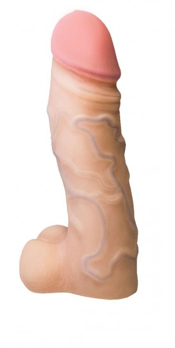 Реалистичная насадка с мошонкой REAL Standard - 15,5 см. - LOVETOY (А-Полимер) - купить с доставкой в Камышине